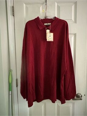 Tommy Bahama Men's Deep Wine Long-Sleeve Polo